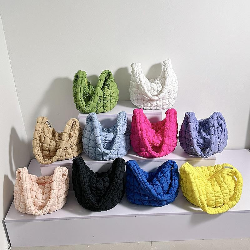 Quilted Puffer Cloud Hobo Shoulder Bag