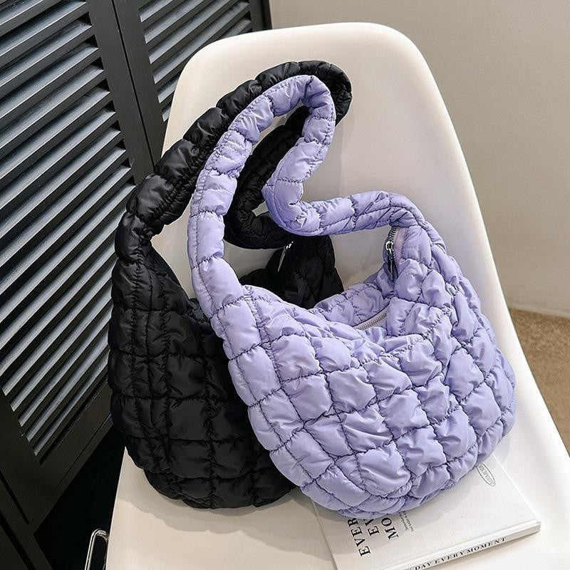 Quilted Puffer Cloud Hobo Shoulder Bag