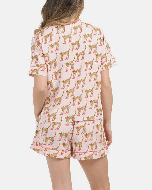 Seashell and Leopard Print Pajama Set - Leopard - 1