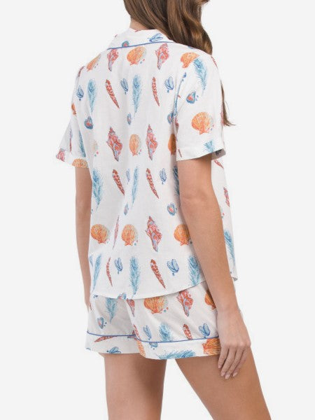 Seashell and Leopard Print Pajama Set - Seashell - 1