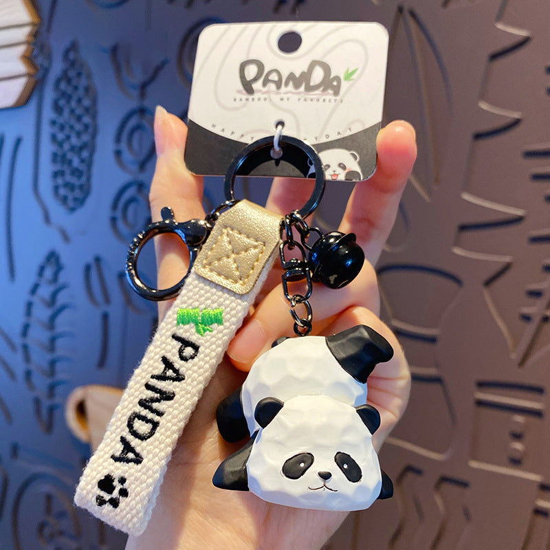 Faceted Panda Charm Wristlet Keychain - Color_1