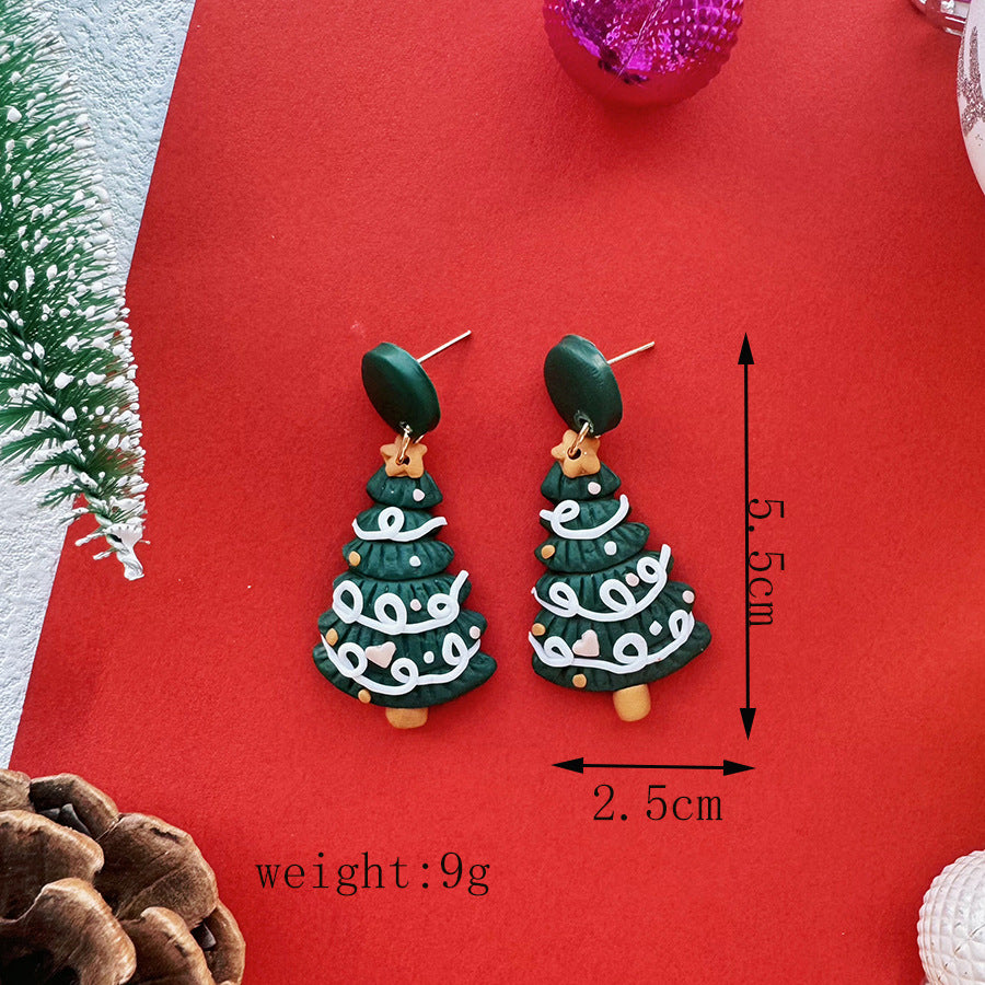 Handmade Clay Holiday Dangle Earrings - NO-C