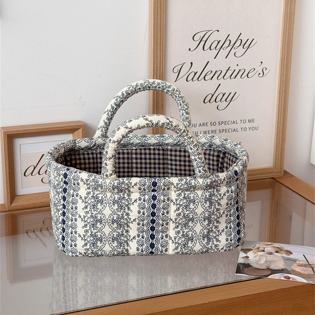 Padded Toile Print Tote With Top Handles - Color_02