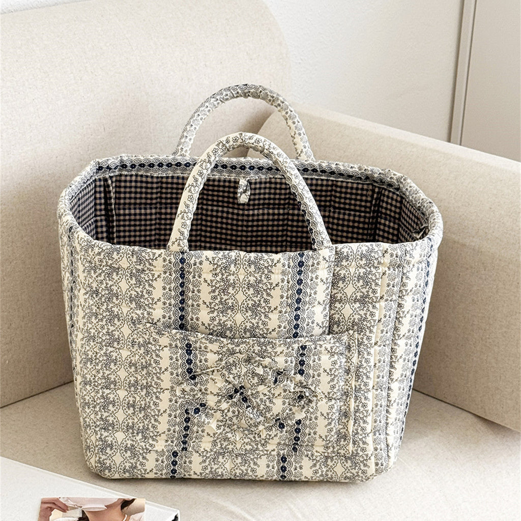 Padded Toile Print Tote With Top Handles - Color_07
