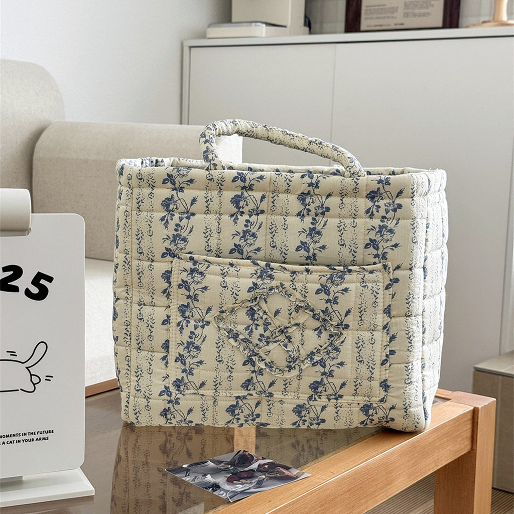 Padded Toile Print Tote With Top Handles - Color_08