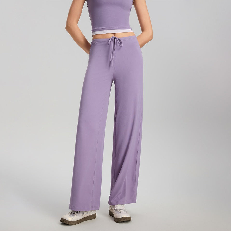 Cooling Stretch Drawstring Wide Leg Yoga Pants