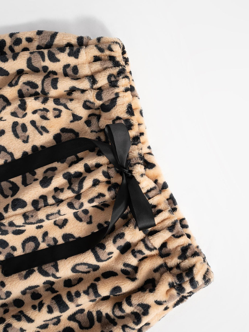 Leopard Print Plush Wide Leg Lounge Pants - Ochre - 6