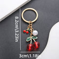 Glossy Cherry Fruit Charm Keychain - Color_1