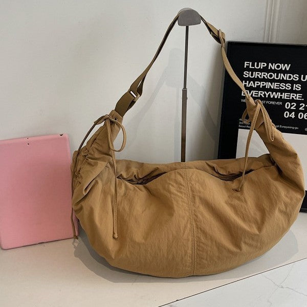 Oversized Nylon Crescent Shoulder Bag