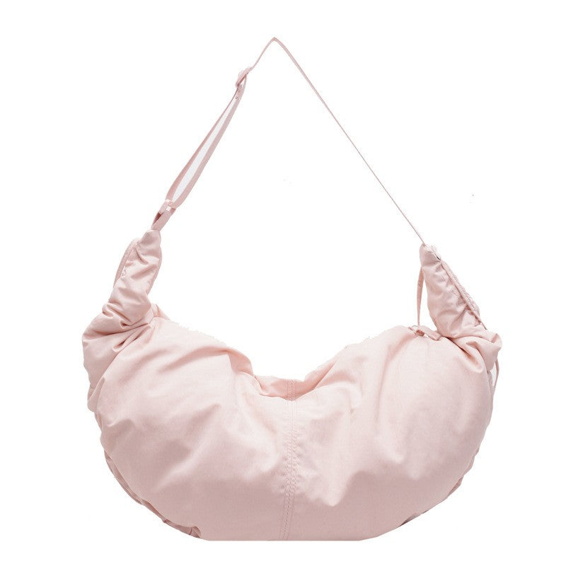 Oversized Nylon Crescent Shoulder Bag