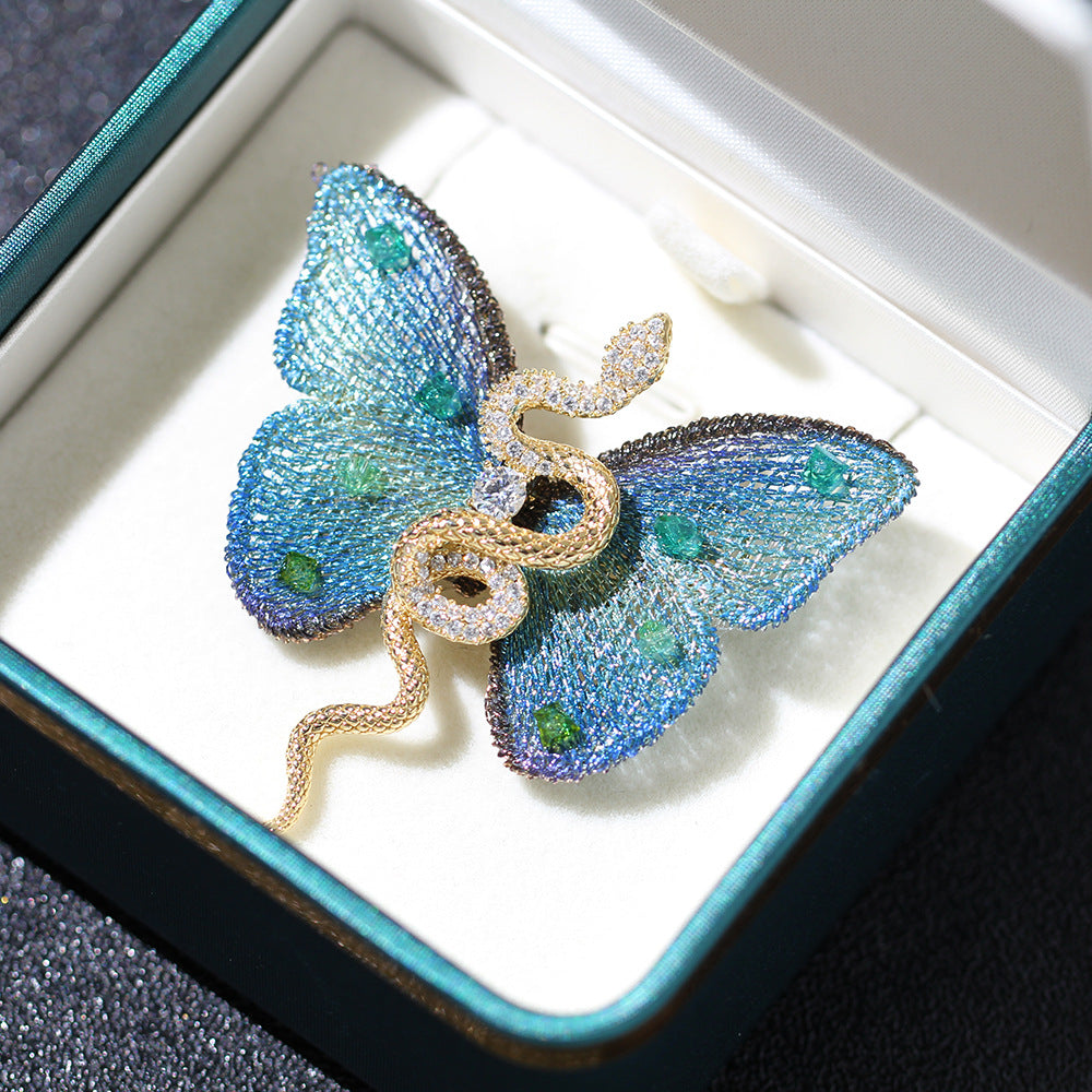 Serpent And Butterfly Statement Brooch