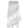 Sheer Dotted Midi Skirt With Lace Inset - White