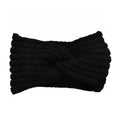Soft Rib Knit Twist Front Headband - Black