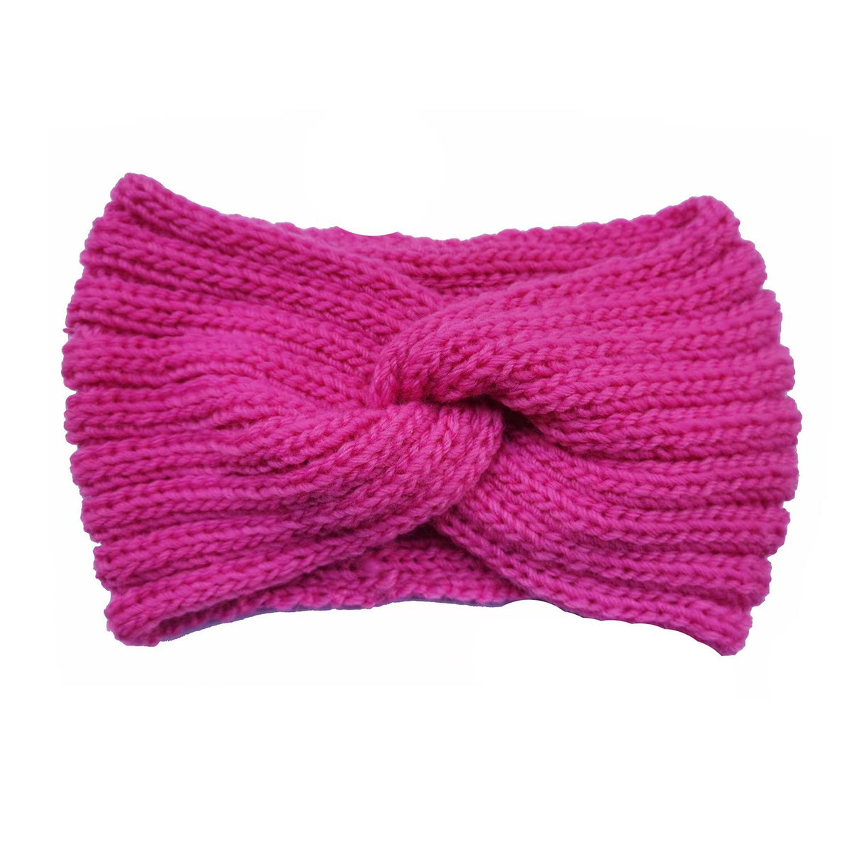 Soft Rib Knit Twist Front Headband - Fuchsia