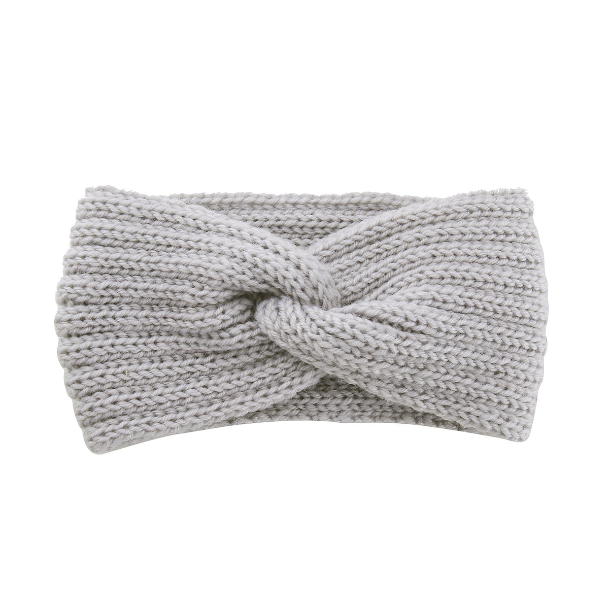 Soft Rib Knit Twist Front Headband - LTGrey - 1