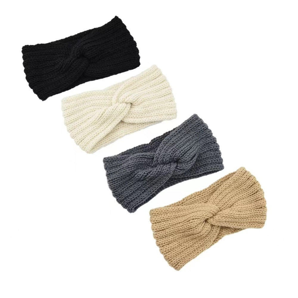 Soft Rib Knit Twist Front Headband - LTGrey - 2