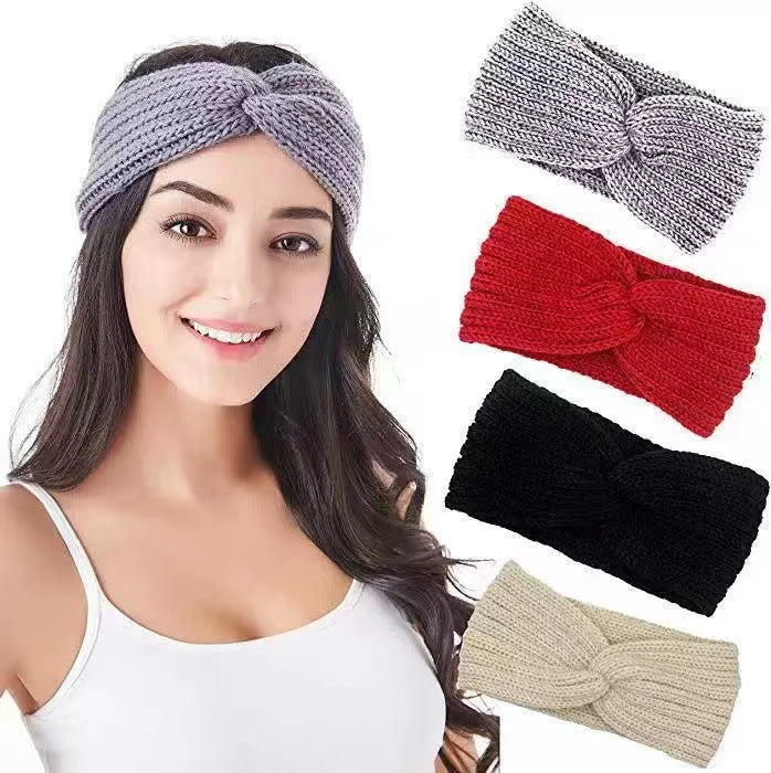 Soft Rib Knit Twist Front Headband - LTGrey - 3