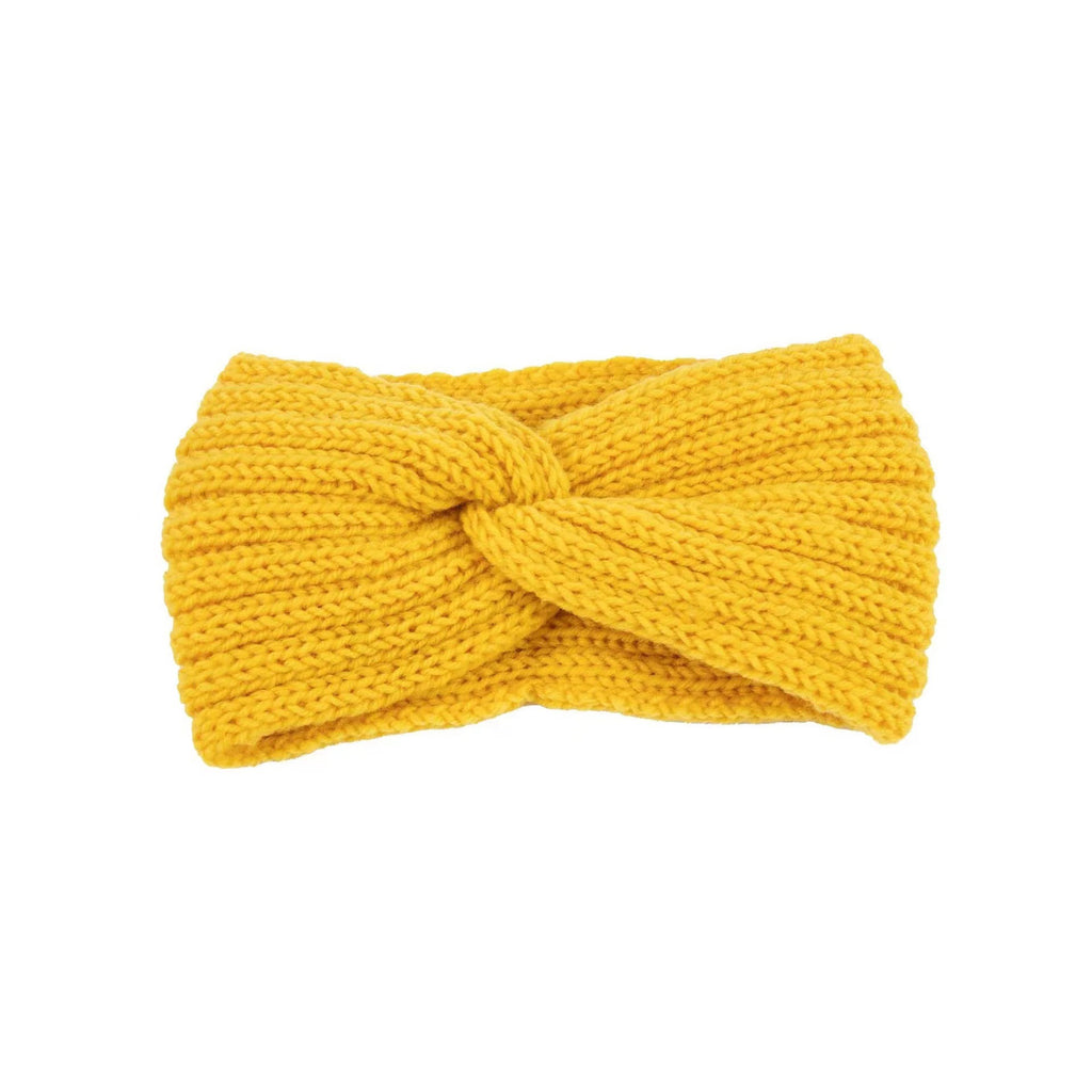 Soft Rib Knit Twist Front Headband - Yellow