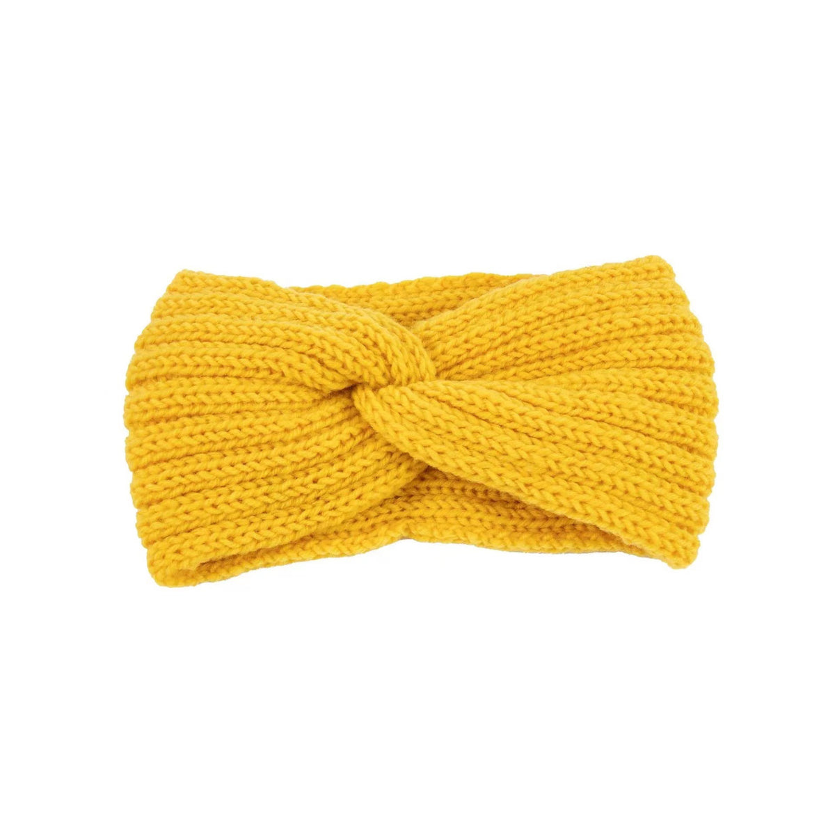 Soft Rib Knit Twist Front Headband - Yellow