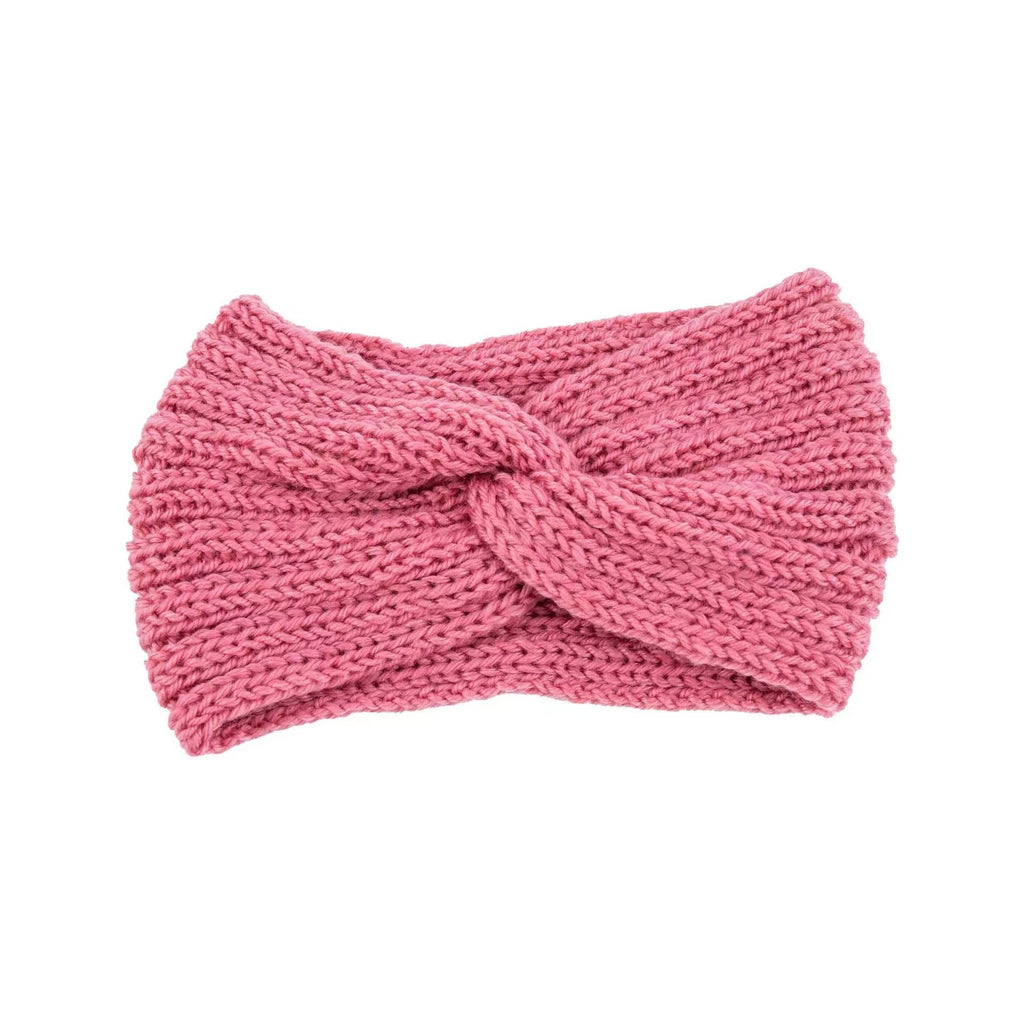 Soft Rib Knit Twist Front Headband - blush