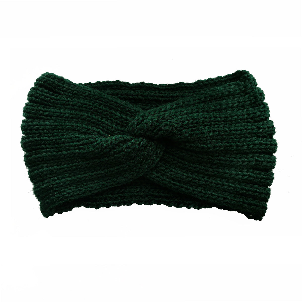 Soft Rib Knit Twist Front Headband - forest