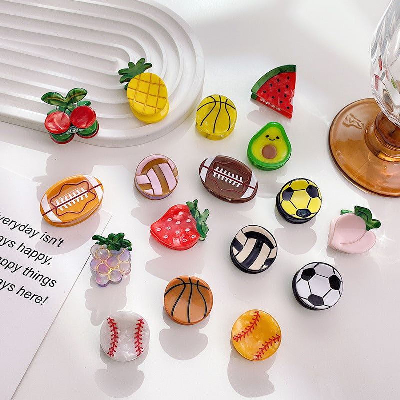 Mini Fruit And Sports Ball Hair Claws