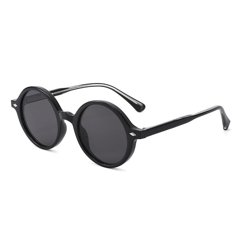 Round Keyhole Bridge Retro Sunglasses - Color_01