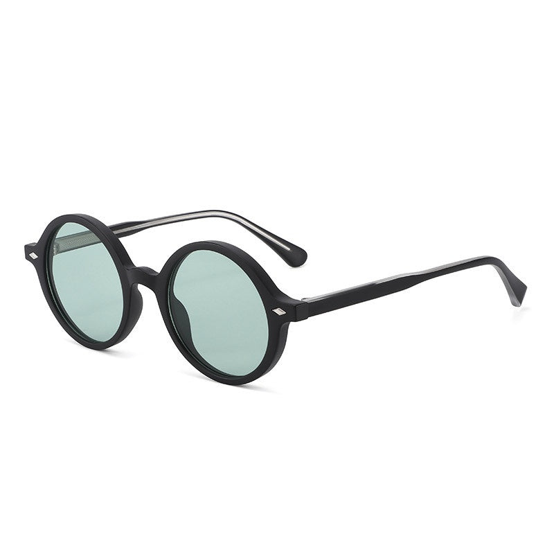 Round Keyhole Bridge Retro Sunglasses - Color_08