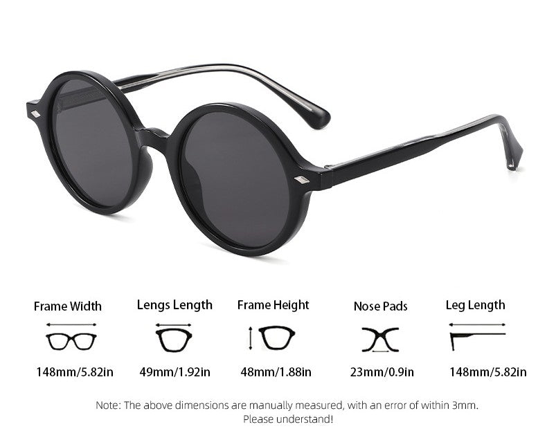 Round Keyhole Bridge Retro Sunglasses - view 1