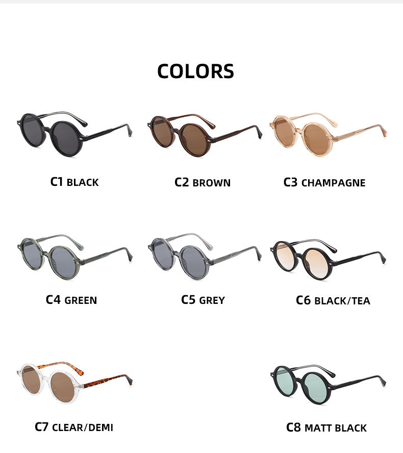 Round Keyhole Bridge Retro Sunglasses - view 5