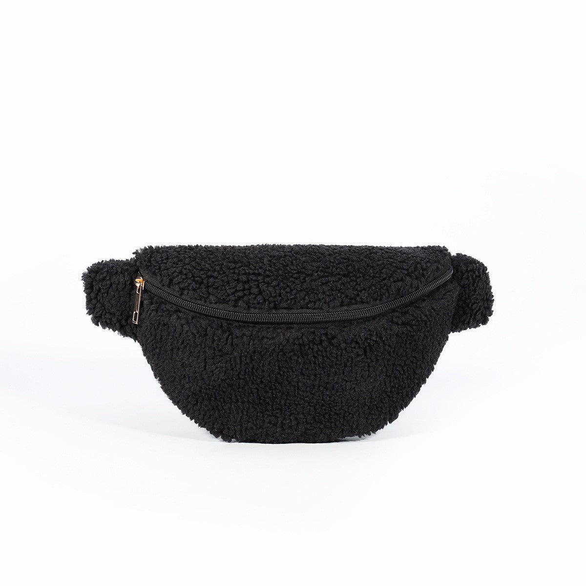 Teddy Sherpa Crossbody Sling Bag - Black