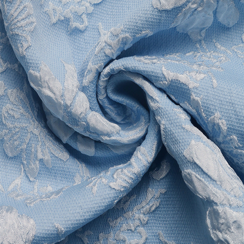 Floral Jacquard Square Neck Midi Dress - view 2