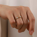 Evil Eye Stone Band Ring - Gold