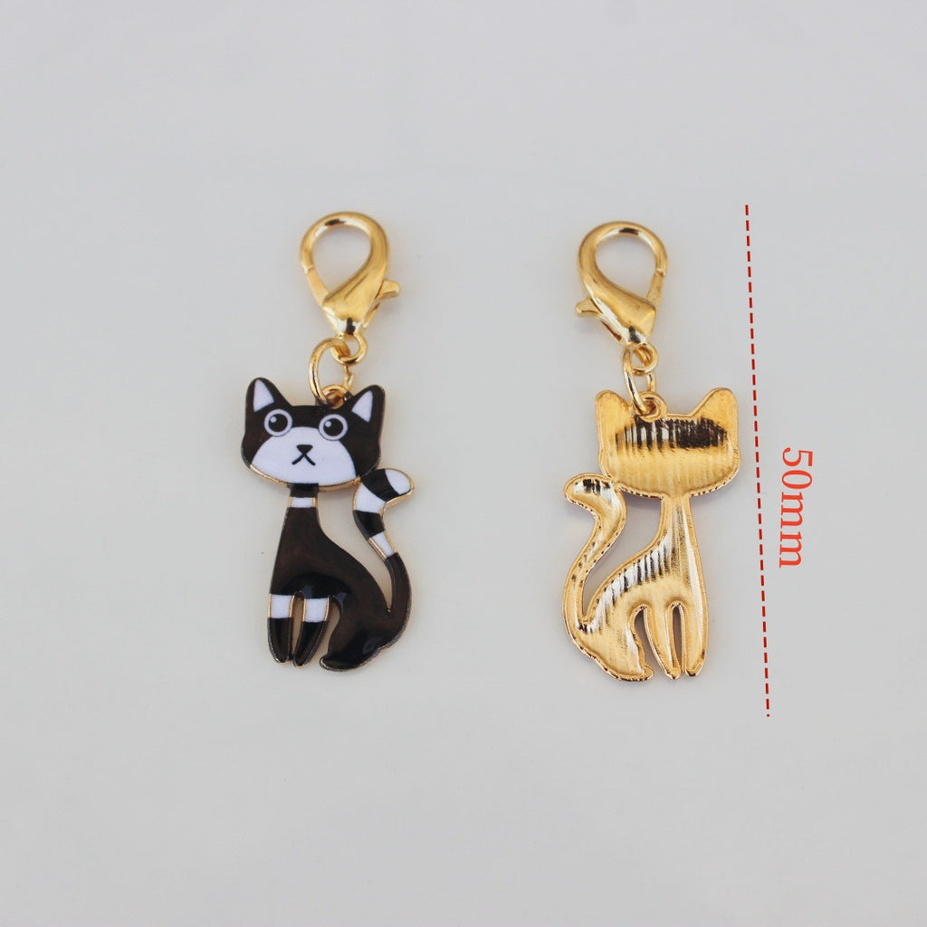 Enamel Cat Bag Charm Keychain - view 1