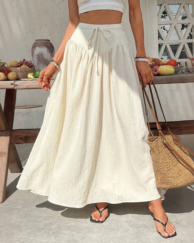 High Waist Maxi Skirt With Full Sweep