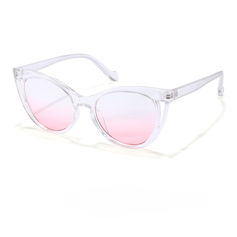 Rounded Cat Eye Gradient Lens Sunglasses - LightPink