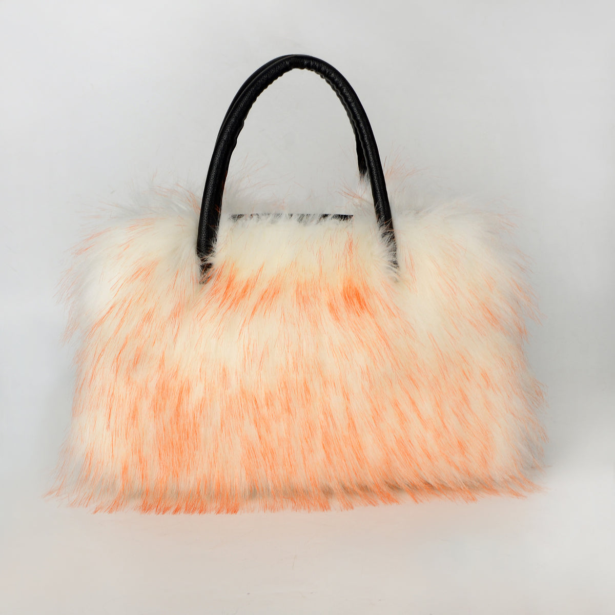 Shaggy Faux Fur Top Handle Bag - Coral
