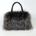 Shaggy Faux Fur Top Handle Bag - DarkGrey