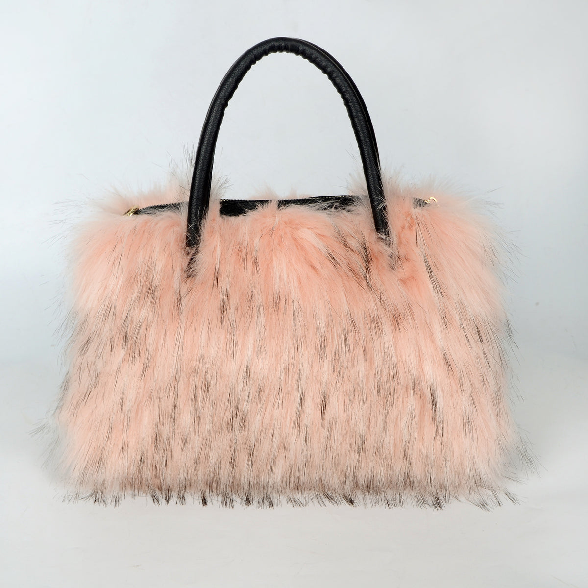 Shaggy Faux Fur Top Handle Bag - Pink