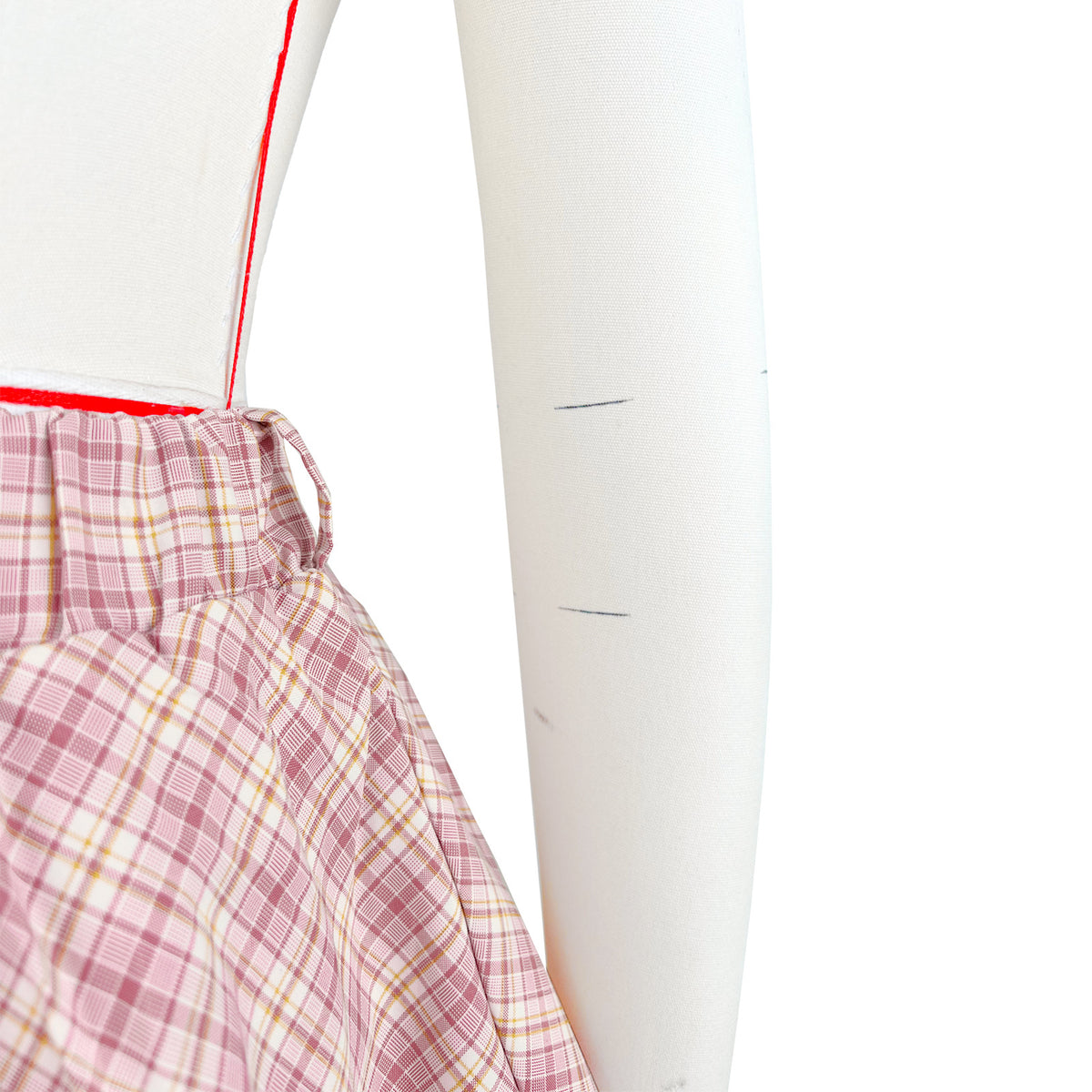 Y2K Plaid Bubble Hem Micro Skirt - Pink - 9
