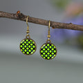 Vintage Polka Dot Glass Cabochon Earrings - Color_04