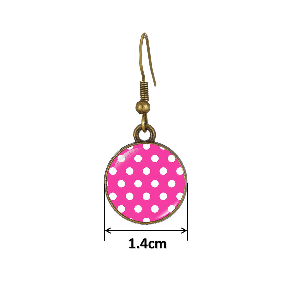 Vintage Polka Dot Glass Cabochon Earrings - view 1