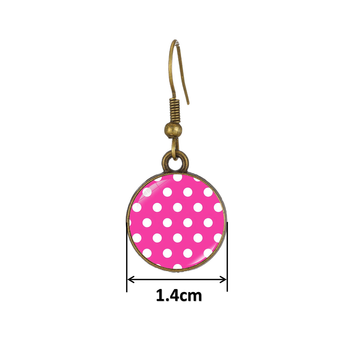 Vintage Polka Dot Glass Cabochon Earrings - view 1