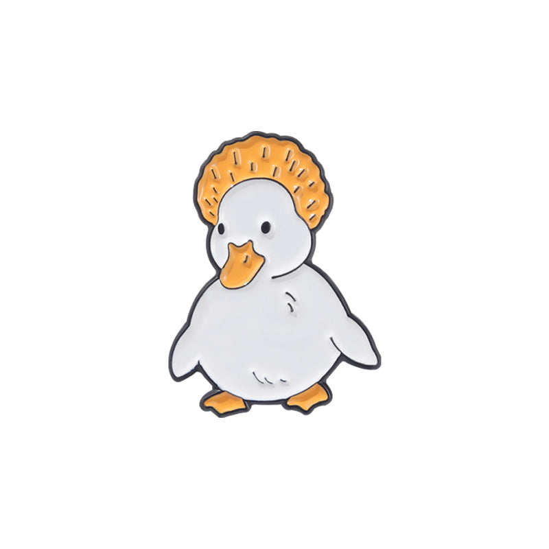 Skater Duck Cartoon Enamel Brooch Pin - Color_2