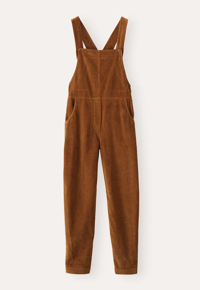 Tapered Wide Wale Corduroy Overalls - Coffee - 1