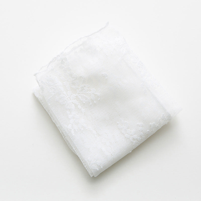 Sheer Floral Mesh Slouch Socks - white
