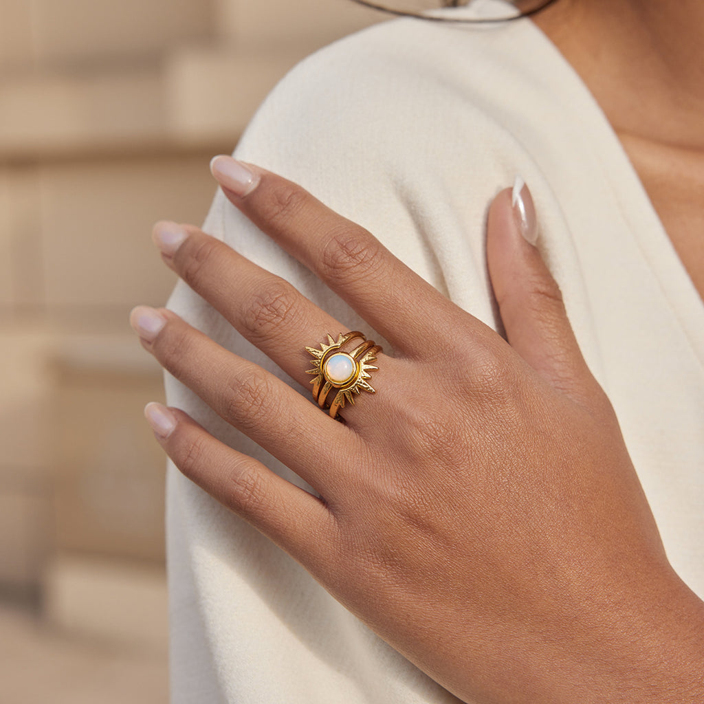 Sunburst Opal Stacked Statement Ring - view 1