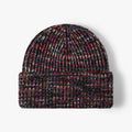 Marled Ribbed Cuffed Knit Beanie - Black