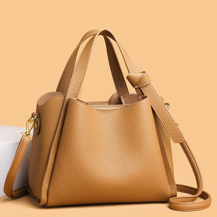 Slouchy Knot Handle Tote with Crossbody Strap