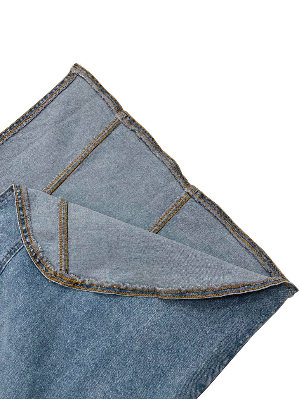 Western High Slit Denim Maxi Skirt - blue - 8